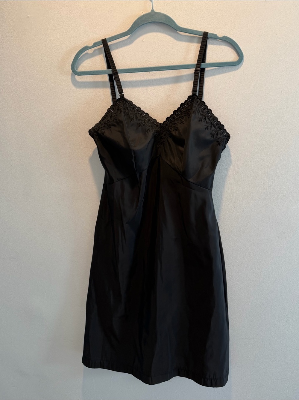 Vintage Black Side Zip Slip Dress (see measurements)